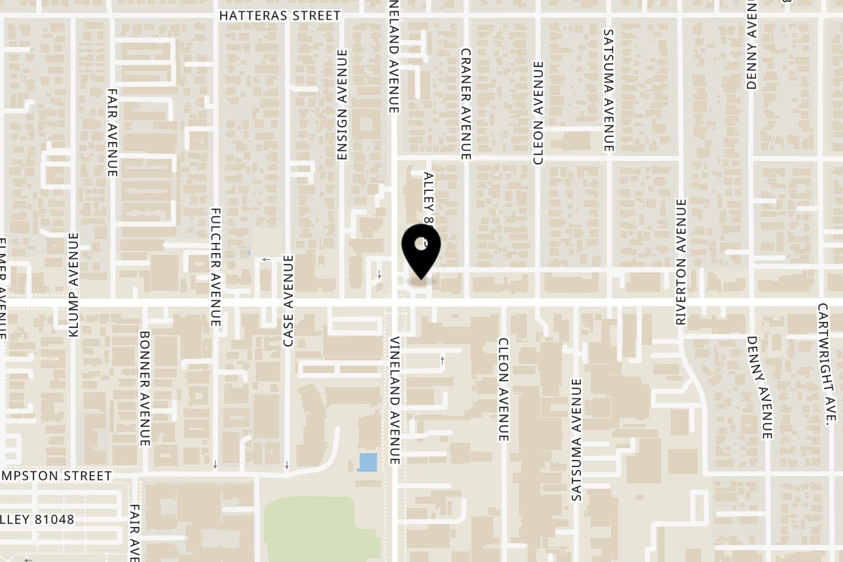 Map showing the location of Hamburguetza North Hollywood on 5600 Vineland Ave in North Hollywood